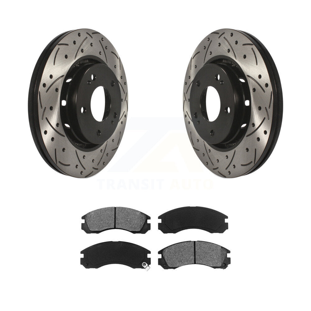 Rotors de frein à disque à fente avant, Kit de plaquettes semi-métalliques pour Mitsubishi Lance