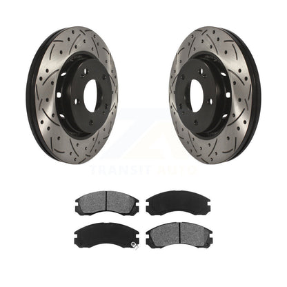 Rotors de frein à disque à fente avant, Kit de plaquettes semi-métalliques pour Mitsubishi Lance