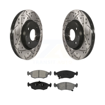 Kit de plaquettes semi-métalliques de Rotor de frein à disque fendu percé à revêtement avant pour Fiat 50
