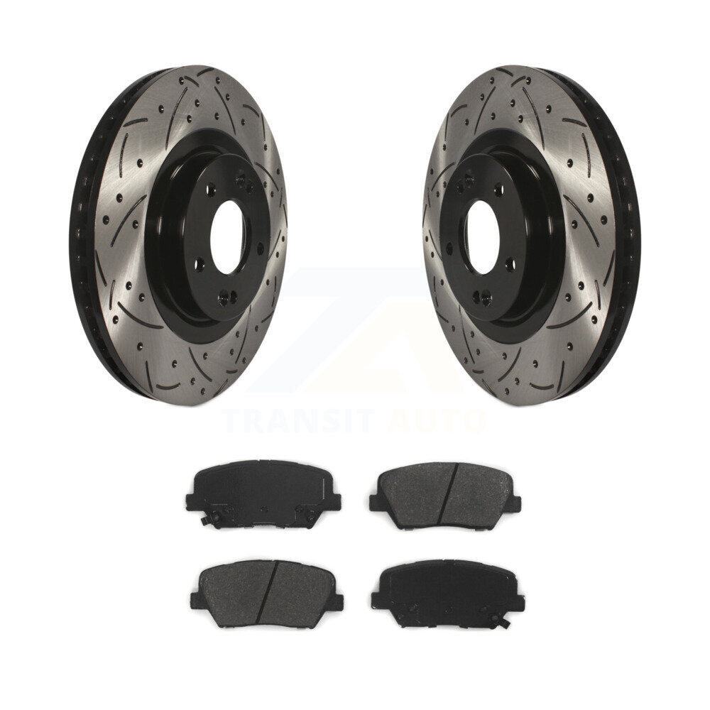 Kit de plaquettes semi-métalliques de Rotor de frein de fente de forage avant pour Kia Sorento Hyundai Sant