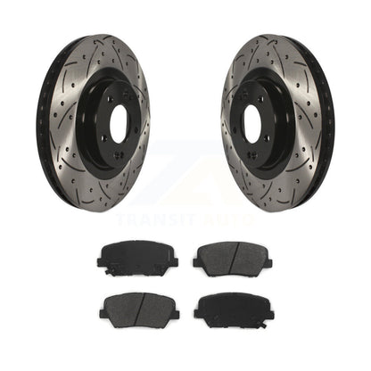 Kit de plaquettes semi-métalliques de Rotor de frein de fente de forage avant pour Kia Sorento Hyundai Sant