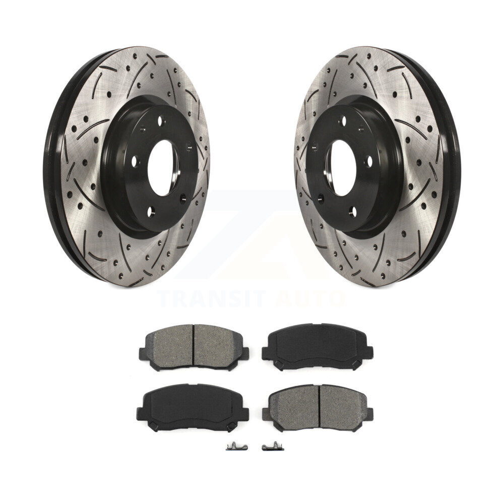 Kit de plaquettes semi-métalliques de Rotor de frein à disque de fente de forage avant pour Mazda CX-2013-2015