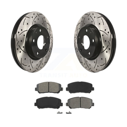 Kit de plaquettes semi-métalliques de Rotor de frein à disque de fente de forage avant pour Mazda CX-2013-2015