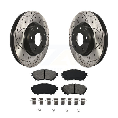Kit de plaquettes semi-métalliques de rotors de frein à disque fendus percés à revêtement avant pour Mazda
