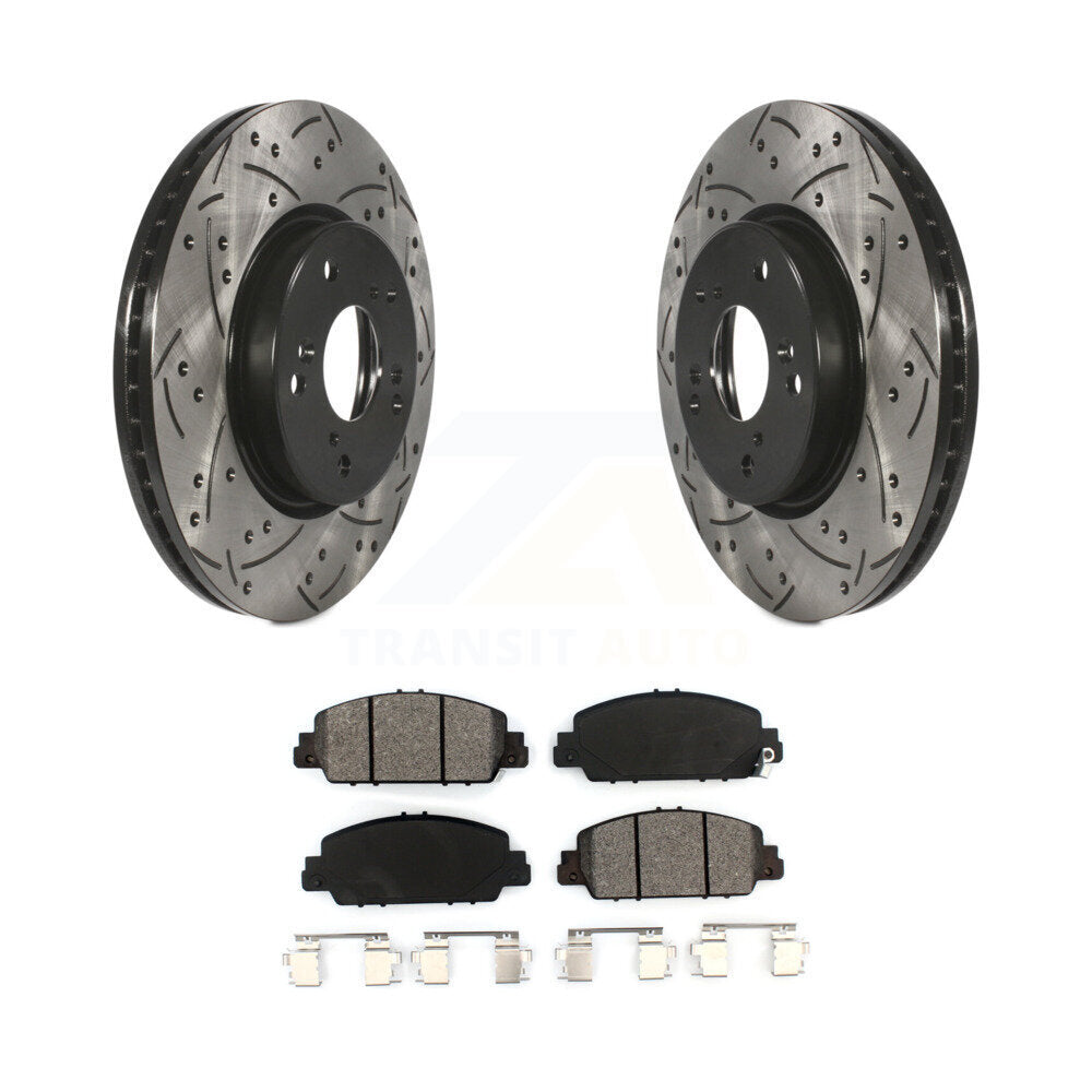 Rotors de frein à disque à fente avant, Kit de plaquettes semi-métalliques pour Honda HR-V Accor