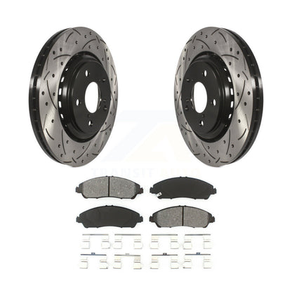 Kit de plaquettes semi-métalliques de Rotor de frein de fente de forage avant pour Honda Pilot Ridgeline MD