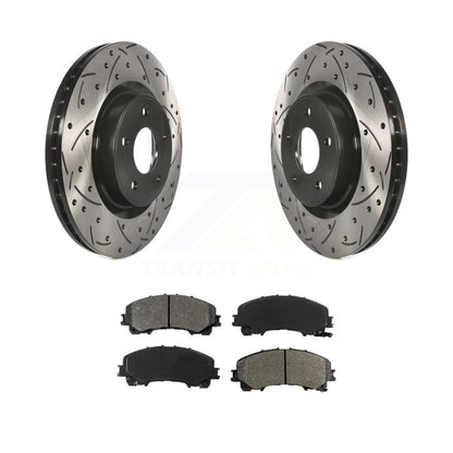 Rotor de frein à fente percée avant et Kit de plaquettes semi-métalliques pour INFINITI Q50 QX50 Q6