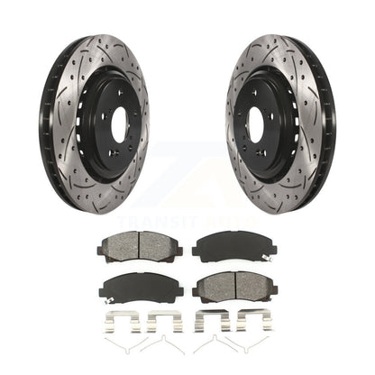Kit de plaquettes semi-métalliques de rotors de frein à disque de fente de forage avant pour Acura TL 2015-2020