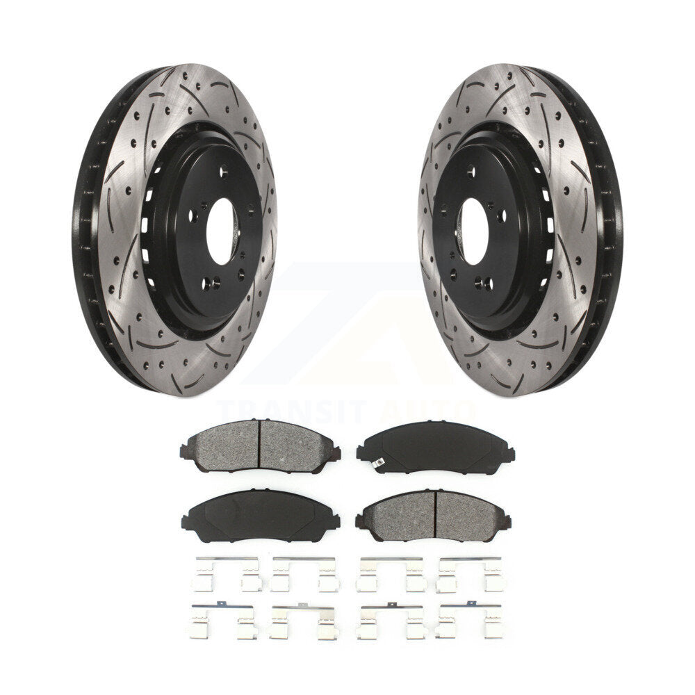 Rotors de frein à disque à fente avant, Kit de plaquettes semi-métalliques pour Acura MD 2014 – 2016