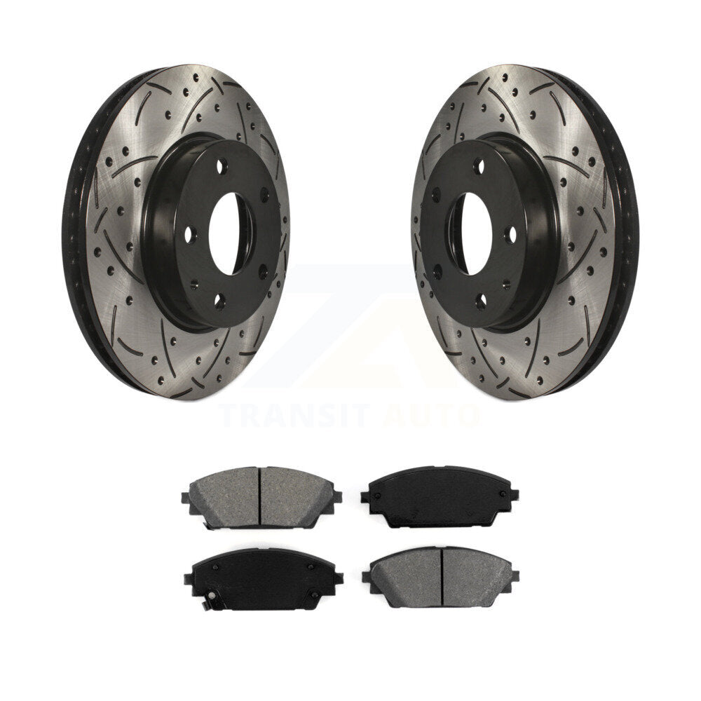 Kit de plaquettes semi-métalliques de Rotor de frein à disque à fente avant percée pour Mazda 3 CX-3 Spor