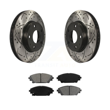 Kit de plaquettes semi-métalliques de Rotor de frein à disque à fente avant percée pour Mazda 3 CX-3 Spor
