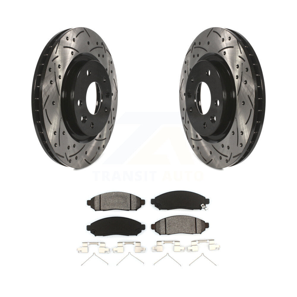 Kit de plaquettes semi-métalliques de Rotor de frein à disque à fente percée avec revêtement avant pour Nissan LEA