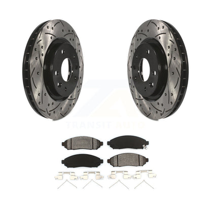 Kit de plaquettes semi-métalliques de Rotor de frein à disque à fente percée avec revêtement avant pour Nissan LEA