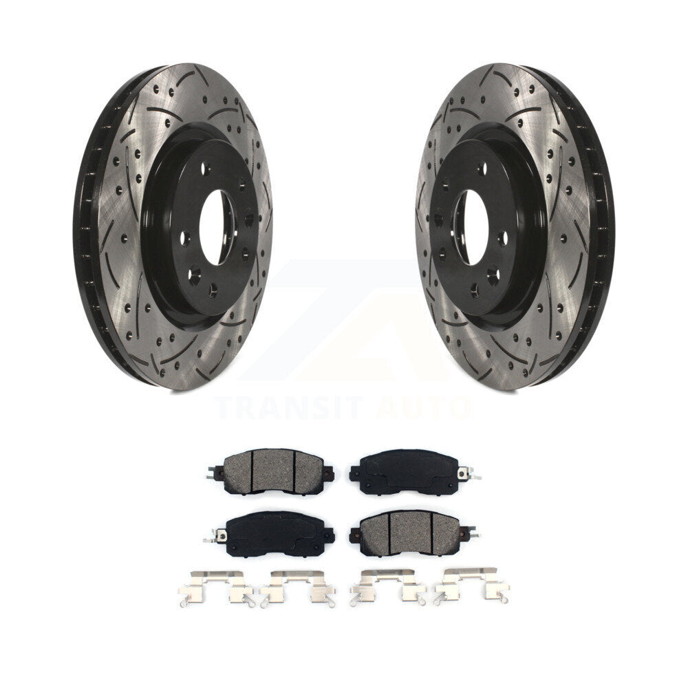 Kit de plaquettes semi-métalliques de Rotor de frein à disque à fente percée avec revêtement avant pour Nissan LEA
