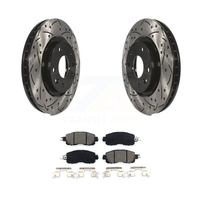 Kit de plaquettes semi-métalliques de Rotor de frein à disque à fente percée avec revêtement avant pour Nissan LEA