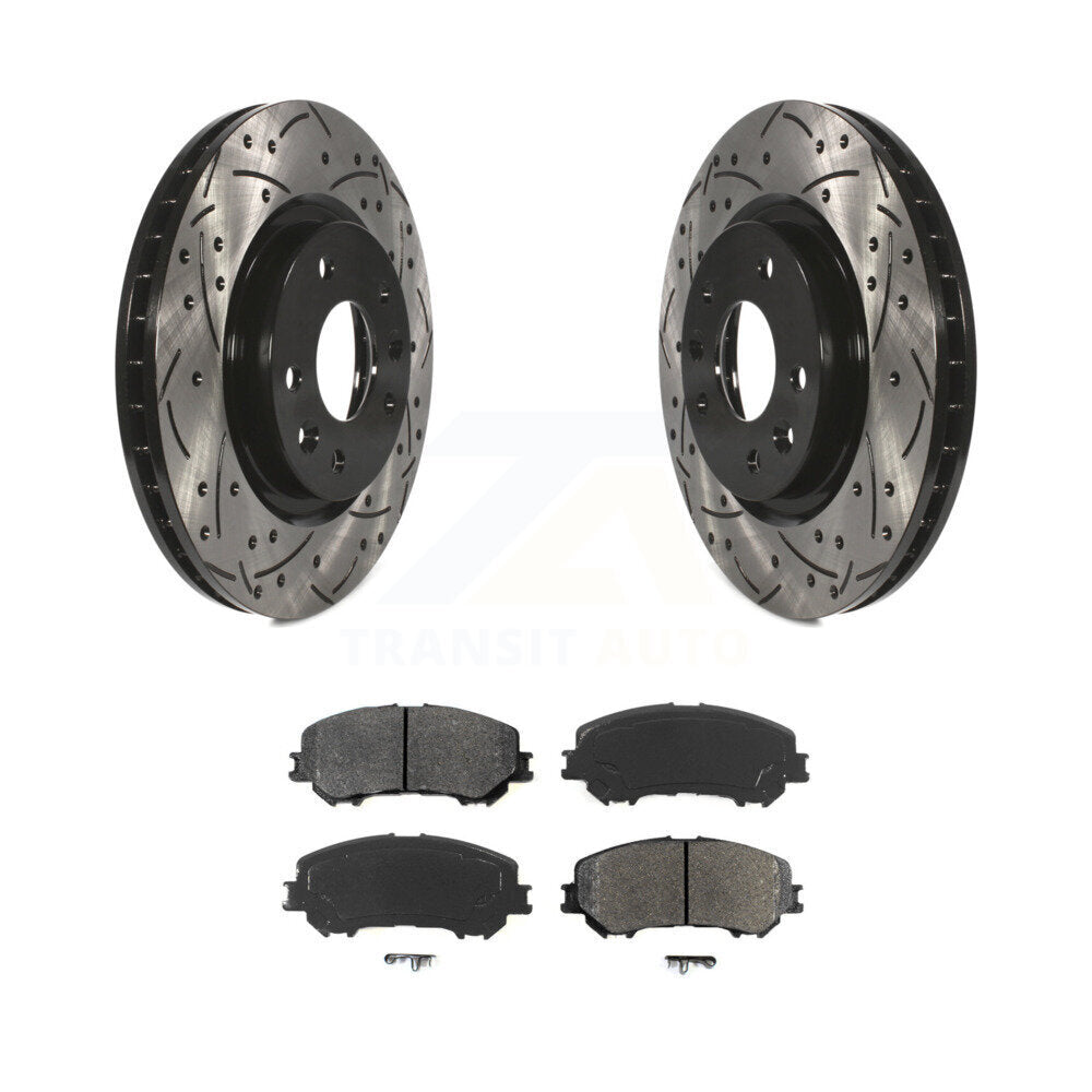 Kit de plaquettes semi-métalliques de Rotor de frein à disque à fente avant percée pour Nissan Rogue Spor