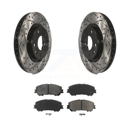 Kit de plaquettes semi-métalliques de Rotor de frein à disque à fente avant percée pour Nissan Rogue Spor