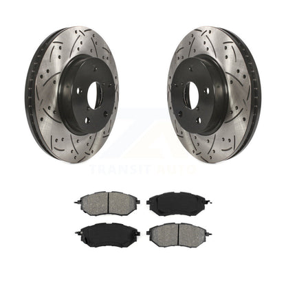 Kit de plaquettes semi-métalliques de Rotor de frein à fente avant percée pour Subaru Legacy 2015 2.5