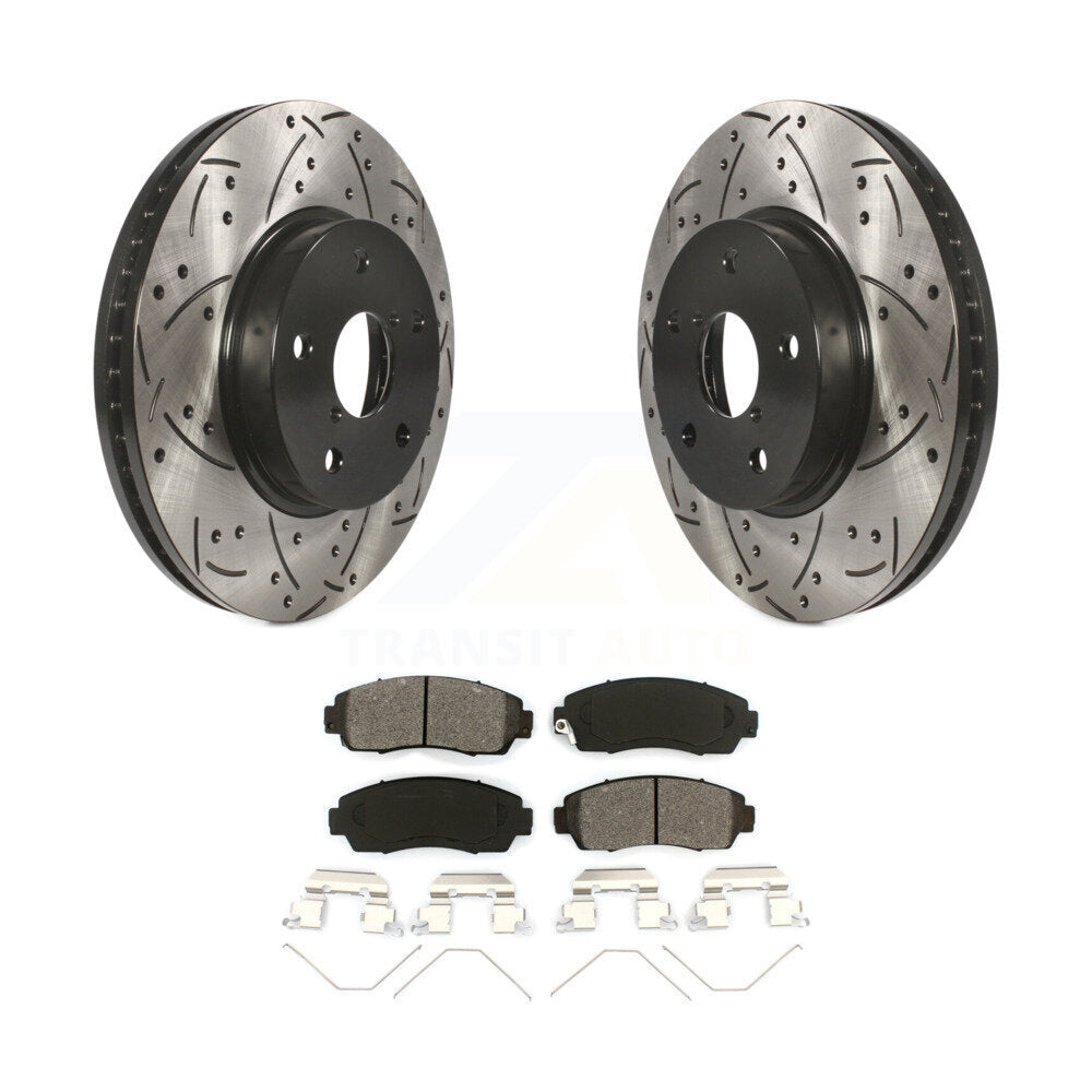 Kit de plaquettes de frein semi-métalliques pour rotors de frein à fente avant pour Subaru Legacy 2.5 16-19