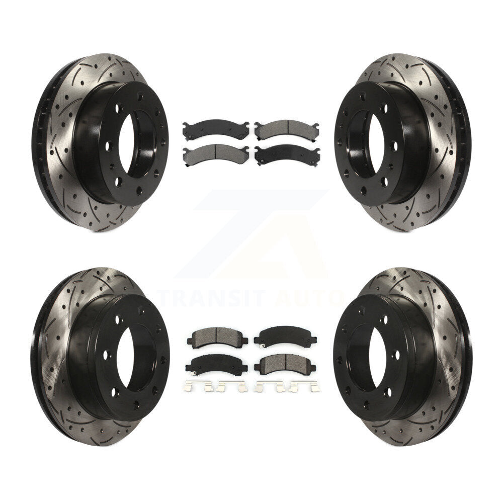 Kit de plaquettes de frein semi-métalliques pour rotors de frein à fente avant et arrière pour Chevrolet Expres