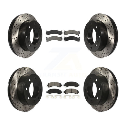 Kit de plaquettes de frein semi-métalliques pour rotors de frein à fente avant et arrière pour Chevrolet Expres