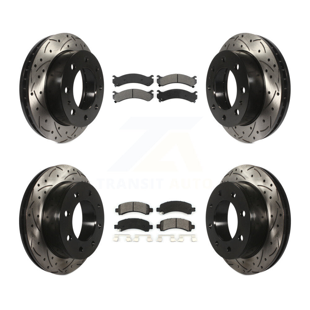 Kit de plaquettes de frein semi-métalliques pour rotors de frein à fente avant et arrière pour Chevrolet Expres