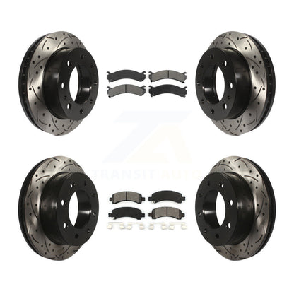 Kit de plaquettes de frein semi-métalliques pour rotors de frein à fente avant et arrière pour Chevrolet Expres