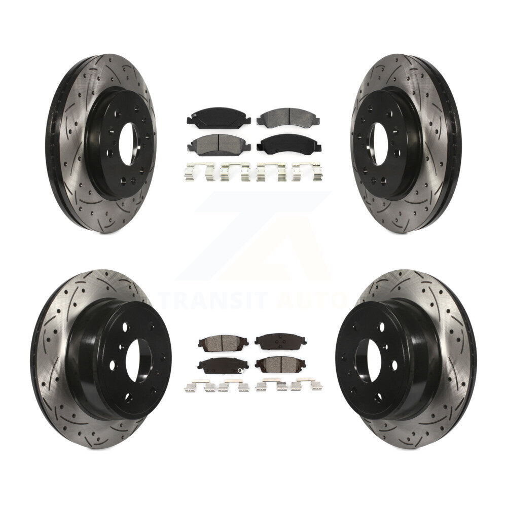 Kit de plaquettes semi-métalliques de Rotor de frein à fente avant et arrière, pour GMC Sierra 1500 X