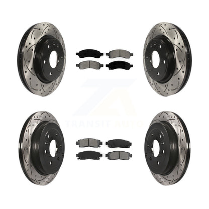 Kit de rotor de frein à fente percée avant et arrière et plaquettes semi-métalliques pour GMC Acadia Buic