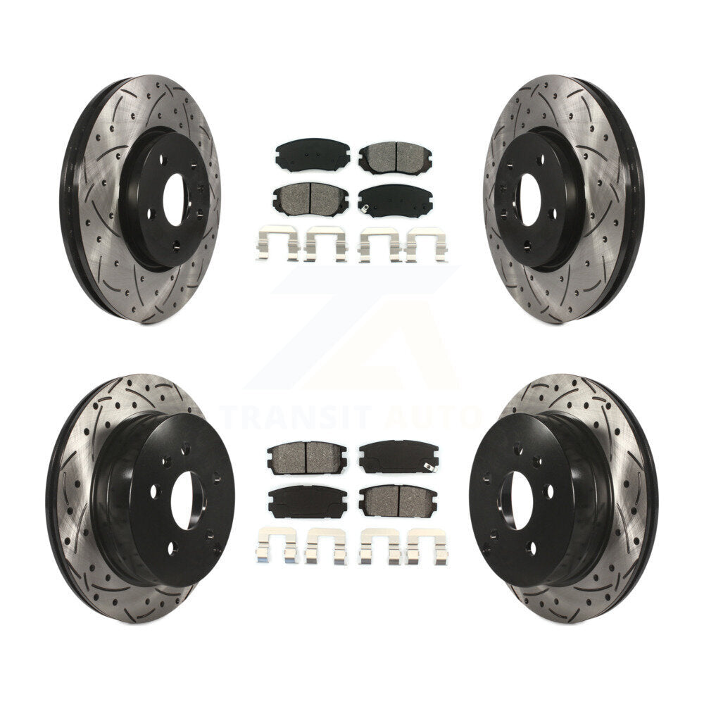 Rotors de frein à fente avant et arrière, Kit de plaquettes semi-métalliques pour Chevrolet Equino