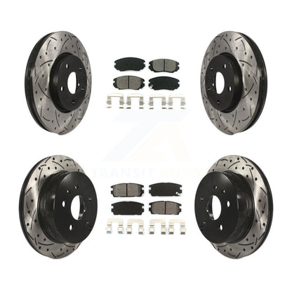Rotors de frein à fente avant et arrière, Kit de plaquettes semi-métalliques pour Chevrolet Equino