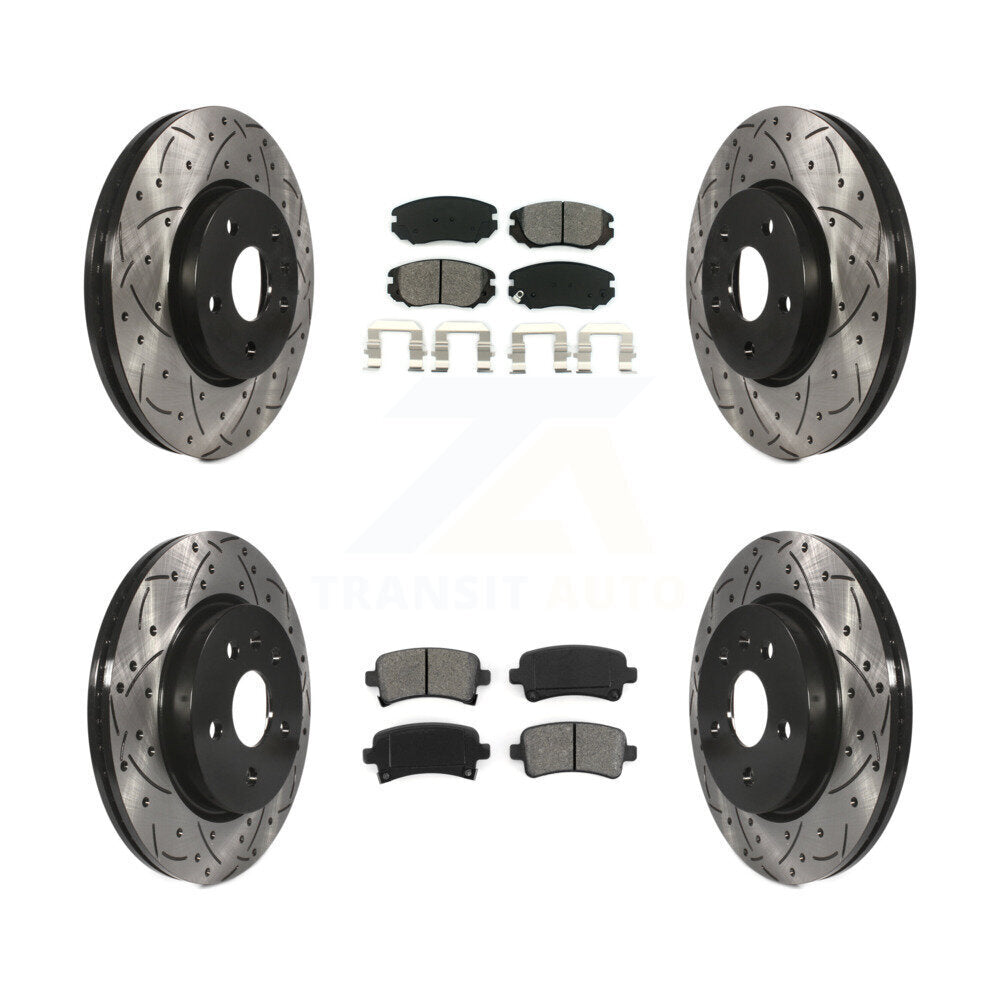Rotor de frein à fente percée avant et arrière et Kit de plaquettes semi-métalliques pour Chevrolet Malib