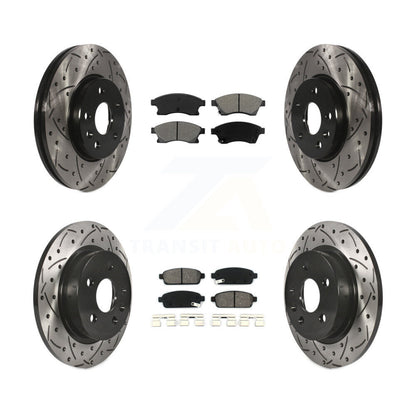 Kit de plaquettes semi-métalliques de Rotor de frein à disque de fente de forage avant et arrière pour Chevrolet Cruz