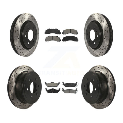 Kit de plaquettes semi-métalliques pour Rotor de frein à disque, fente de perçage pour manteau avant et arrière, pour Ford F-15