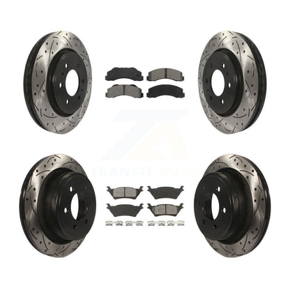 Kit de plaquettes semi-métalliques pour Rotor de frein à disque, fente de perçage pour manteau avant et arrière, pour Ford F-15