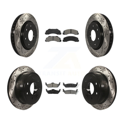 Kit de plaquettes semi-métalliques pour Rotor de frein à disque, fente de perçage pour manteau avant et arrière, pour Ford F-15