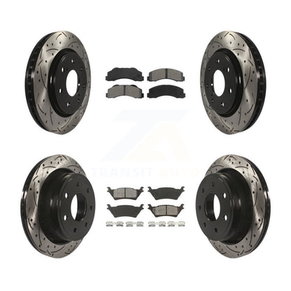Kit de plaquettes semi-métalliques pour Rotor de frein à disque, fente de perçage pour manteau avant et arrière, pour Ford F-15