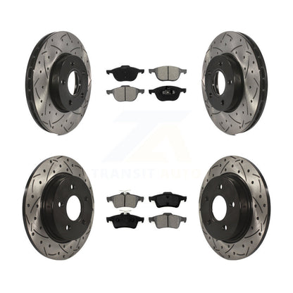 Kit de plaquettes semi-métalliques pour Rotor de frein à disque, fente de perçage pour manteau avant et arrière, pour Ford Focu