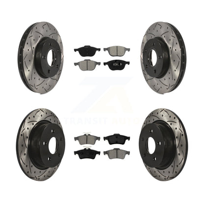 Kit de plaquettes semi-métalliques pour Rotor de frein à disque, fente de perçage pour manteau avant et arrière, pour Ford c-ma