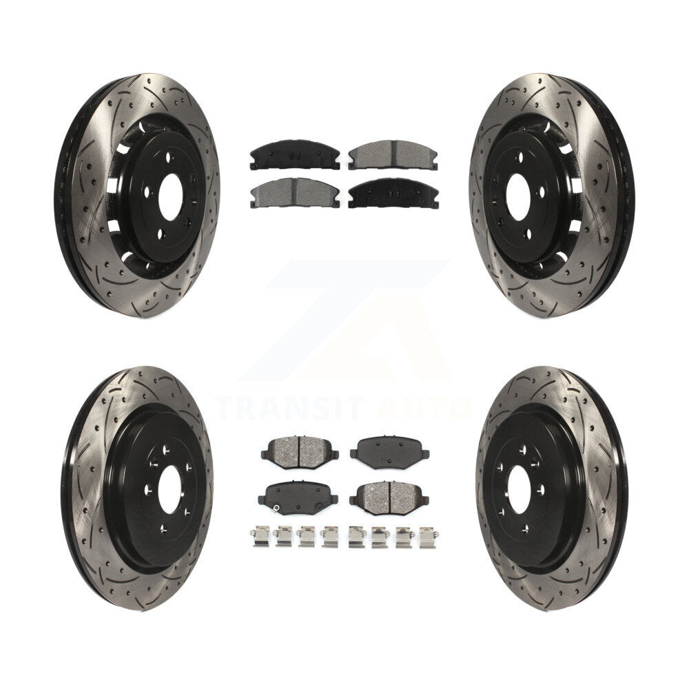Kit de plaquettes semi-métalliques de Rotor de frein à fente avant et arrière, pour Ford Explorer Fle