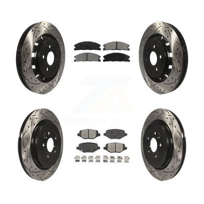 Kit de plaquettes semi-métalliques de Rotor de frein à fente avant et arrière, pour Ford Explorer Fle