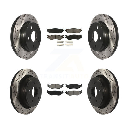 Rotors de frein à disque à fente avant et arrière, Kit de plaquettes semi-métalliques pour Dodge Ram 150