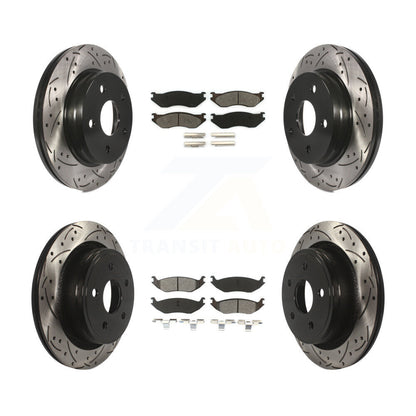 Rotors de frein à disque à fente avant et arrière, Kit de plaquettes semi-métalliques pour Dodge Ram 150