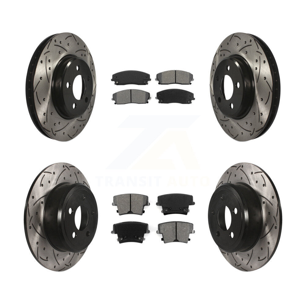 Kit de plaquettes de frein semi-métalliques pour rotors de frein à fente avant et arrière pour Dodge Charger 30