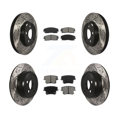 Kit de plaquettes de frein semi-métalliques pour rotors de frein à fente avant et arrière pour Dodge Charger 30