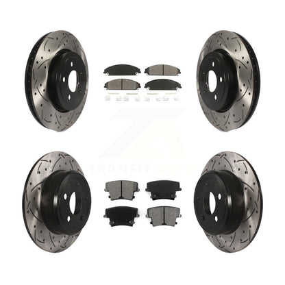 Rotors de frein à disque à fente avant et arrière, Kit de plaquettes semi-métalliques pour Chrysler 30