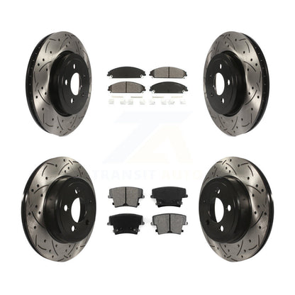 Kit de plaquettes de frein semi-métalliques pour rotors de frein à fente avant et arrière pour Dodge Charger 30