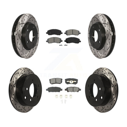 Kit de plaquettes de frein semi-métalliques pour rotors de frein à fente avant et arrière pour Mitsubishi Lance