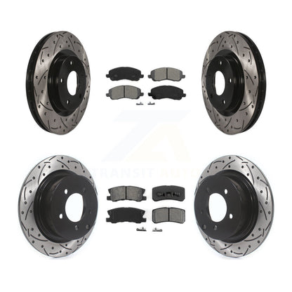 Rotors de frein à fente avant et arrière, Kit de plaquettes semi-métalliques pour Jeep Mitsubishi RV