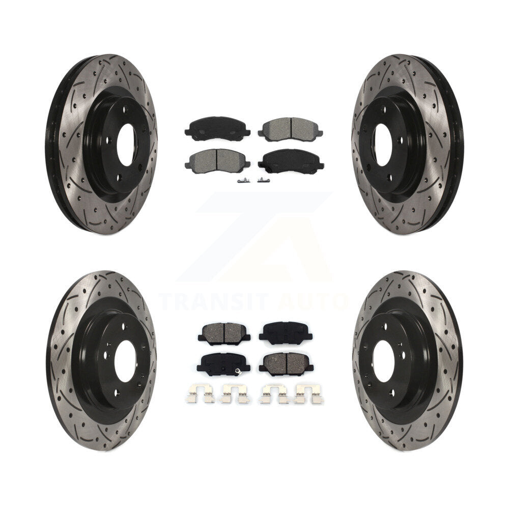 Kit de plaquettes semi-métalliques de Rotor de frein de fente de forage avant et arrière pour Mitsubishi RVR Spor